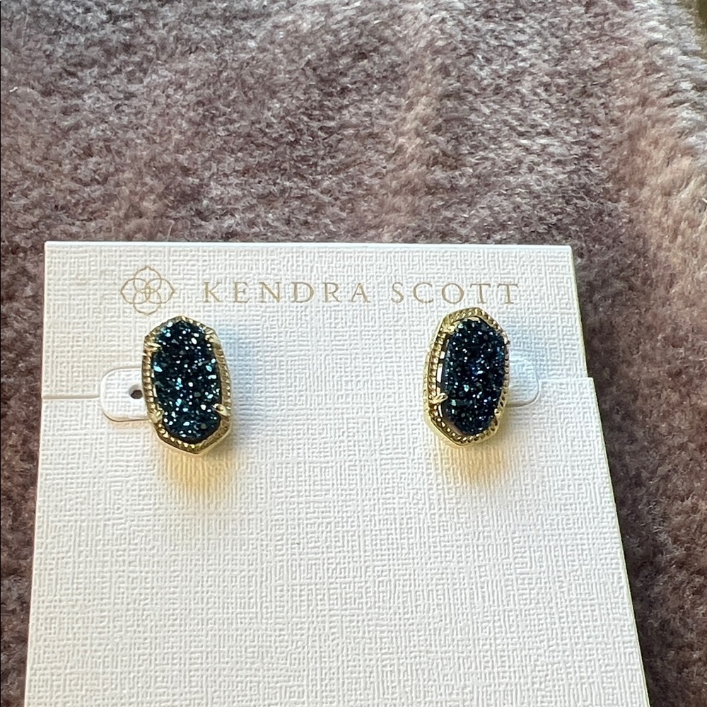 Kendra Scott Gold and Blue Earrings
